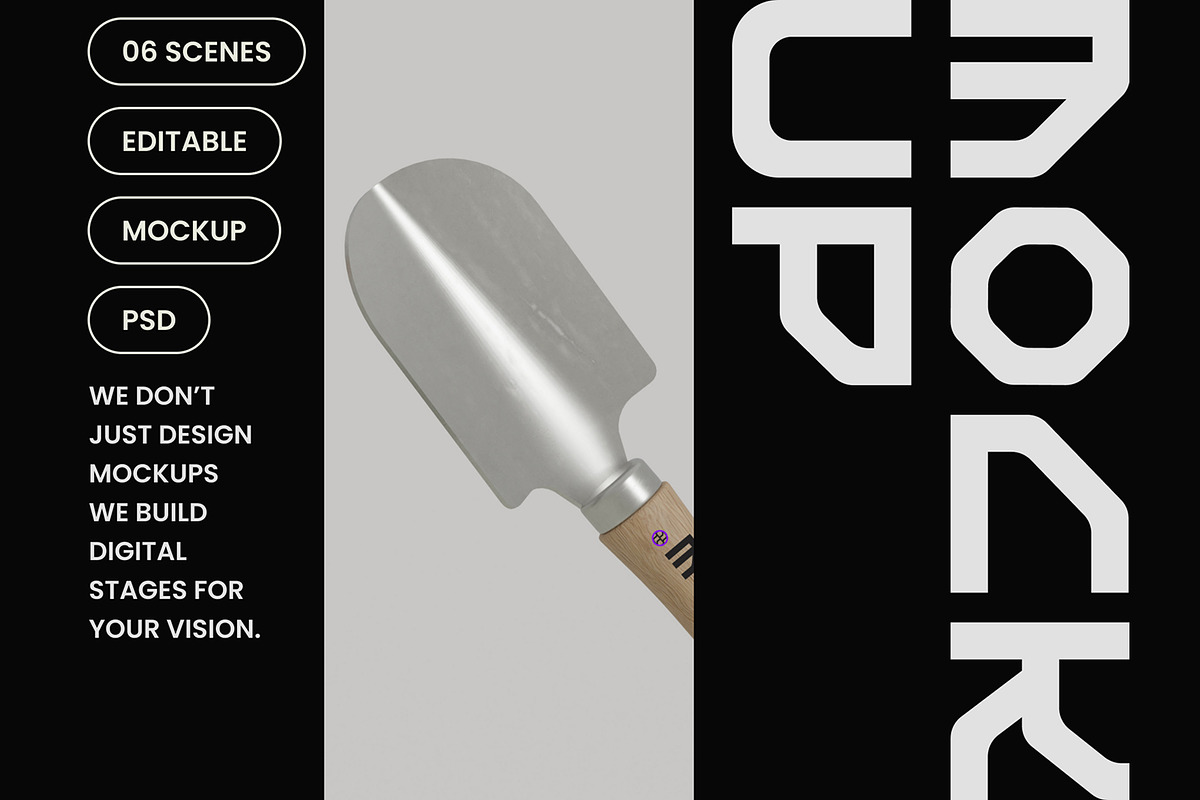 Hand Garden Trowel Mockup, a Household Mockup by hiddemaru (Photo 4 of 4)