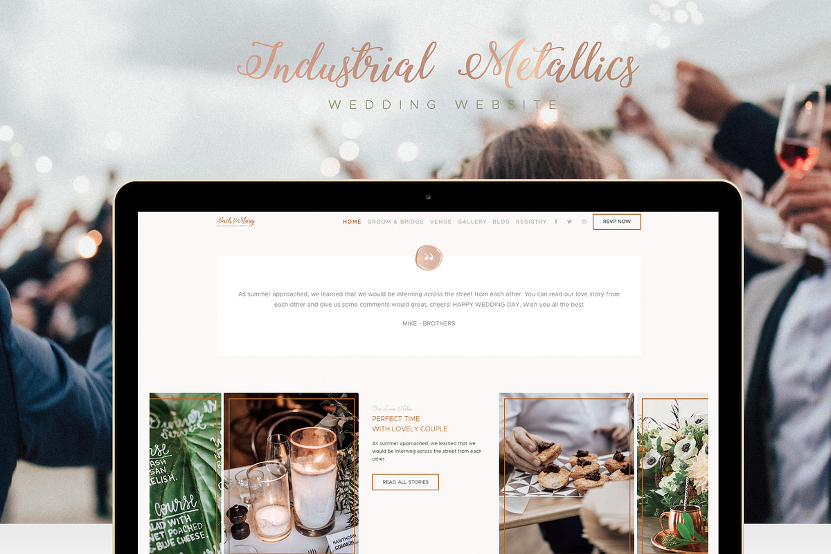 Industrial Metallics Wedding Website, a HTML Template by afahmy (Photo 8 of 9)