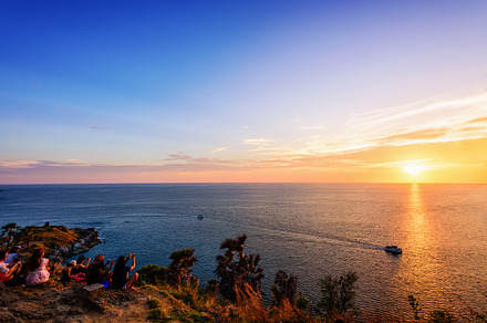 Sunset at laem phromthep cape stock photo containing sunset and sea, a Nature Photo by yongkiet jitwattanatam