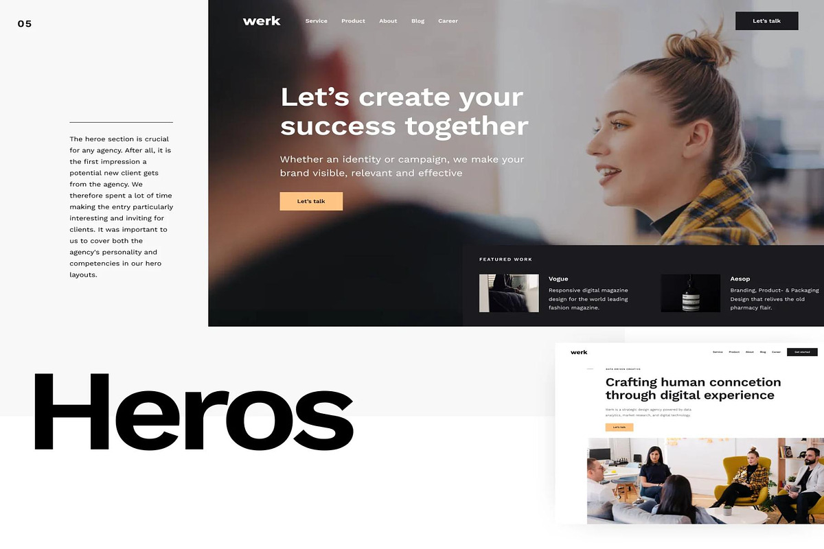 Werk UIKit 110 modern website layout, an UI Kit Template by Creative Perspective (Photo 4 of 10)