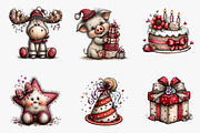 Whimsical Birthday Clipart Birthday, an Illustration by CreationArt (Thumbnail 6 of 6)
