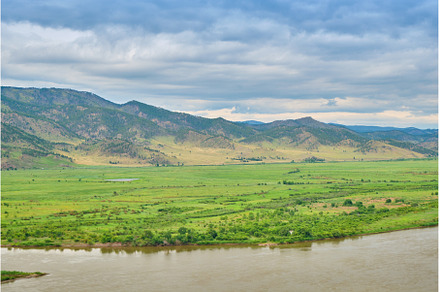 View of the Selenga River from Mount, an Architecture Photo by PhotoXab