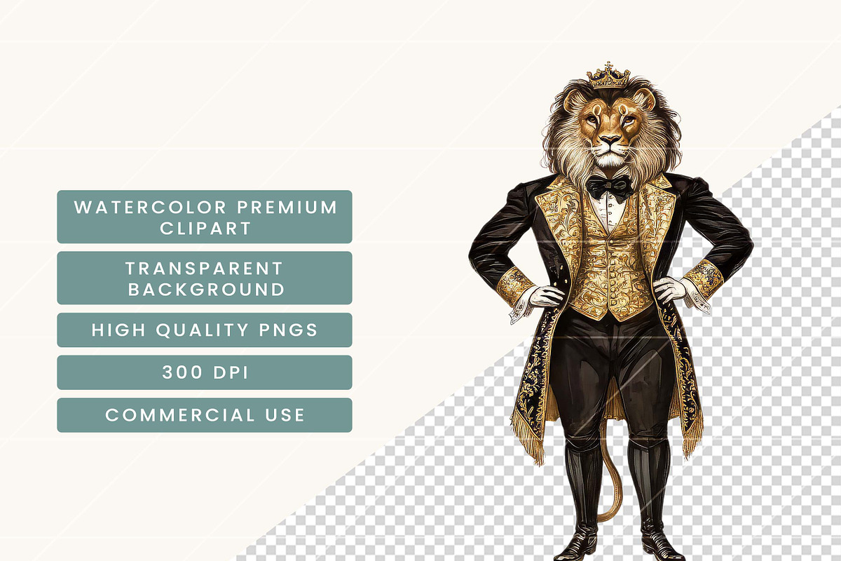 Victorian Whimsical Animal Clipart, an Animal Illustration by BusyDaydesign (Photo 7 of 9)