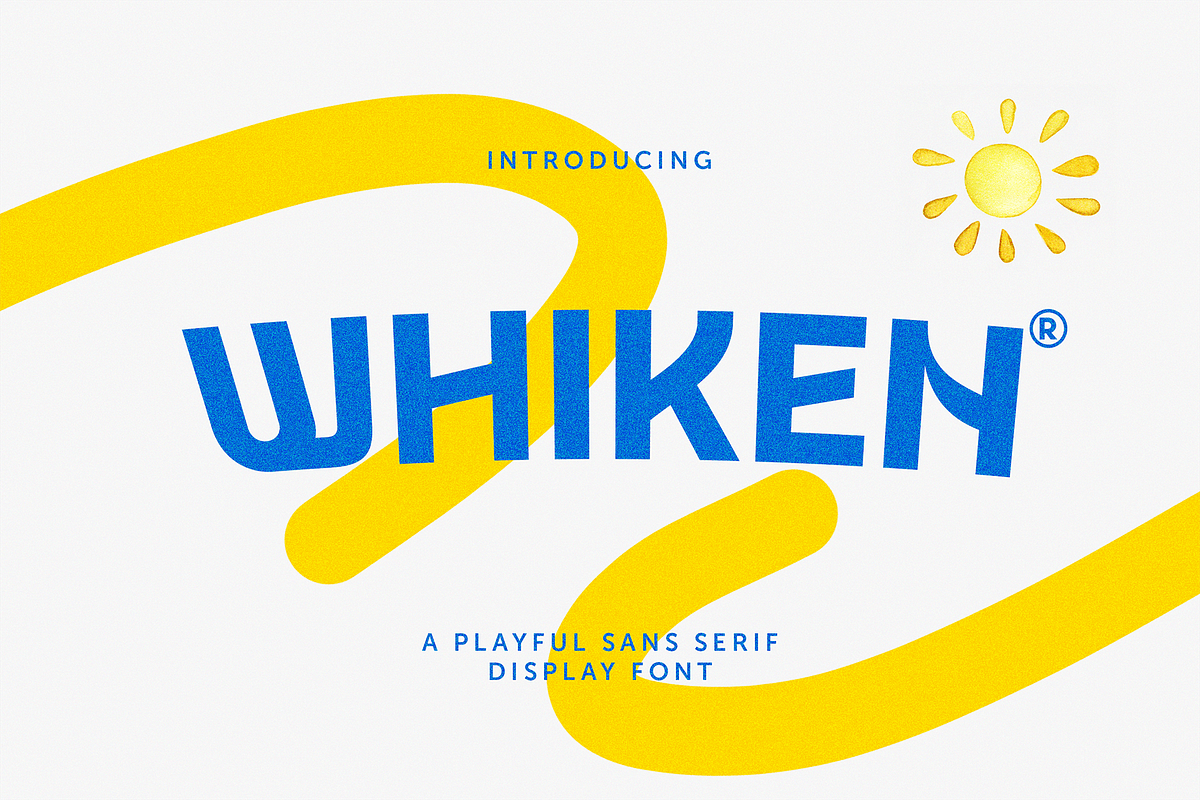Whiken Playful Display Font, a Sans Serif Font by Jaruka (Photo 1 of 7)