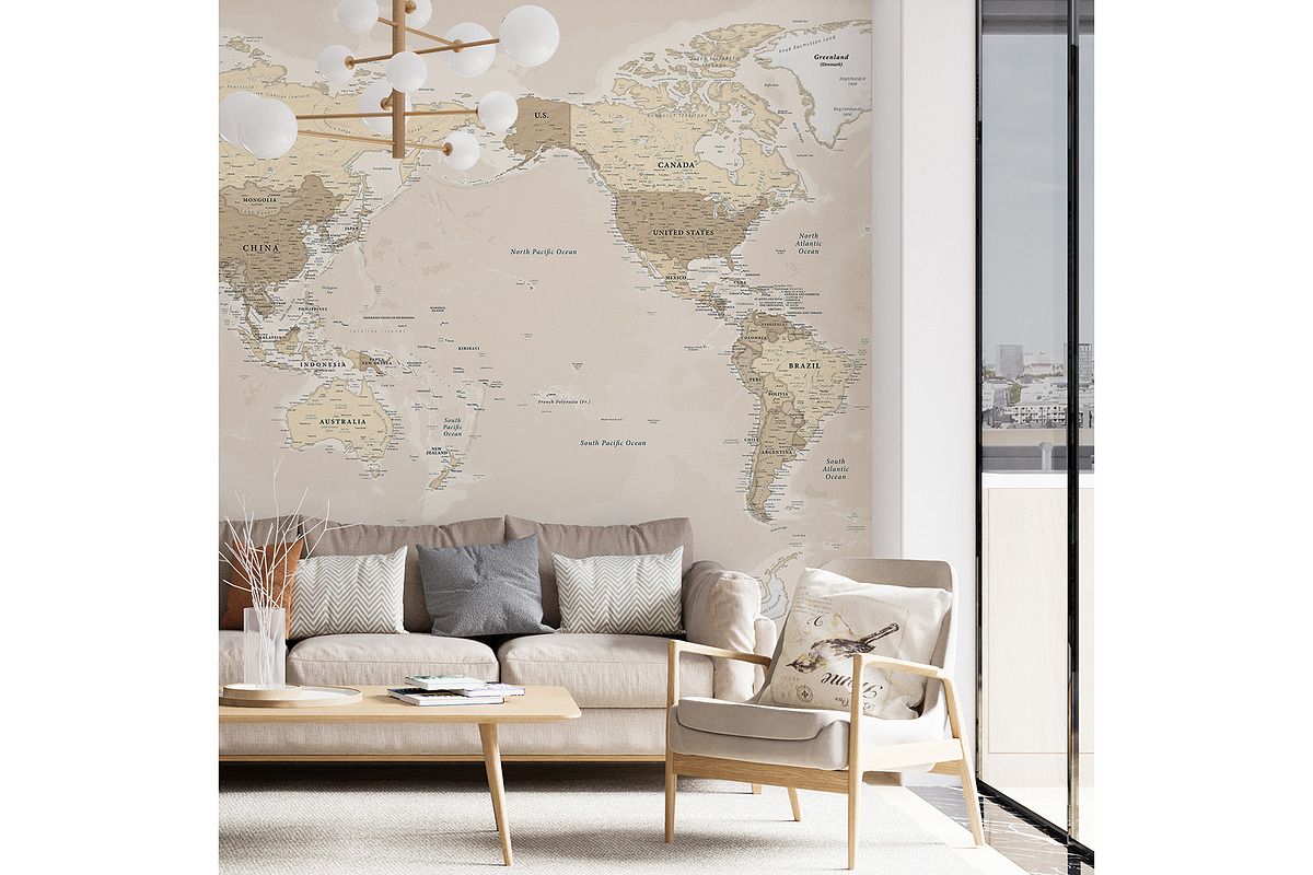 Vector World Map - Pacific View, a Graphic by PorcuPen Works (Photo 3 of 6)