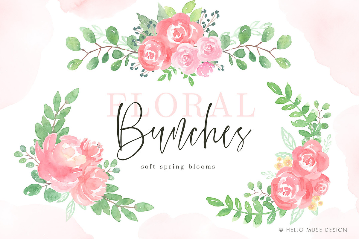 Spring Flowers Watercolor Clip Art, an Illustration by Hello Muse Design (Photo 2 of 6)