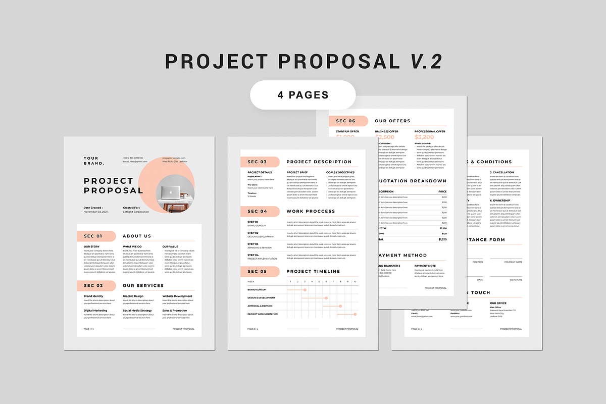 Proposal Bundle | MS Word & Indesign, a Stationery Template by Leaflove (Photo 3 of 16)