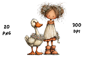 Whimsical Floral Girl and Duck, an Animal Illustration by GiraffeCreative (Thumbnail 10 of 20)