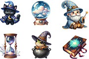Cute Wizard School Clipart, an Illustration by Designking (Thumbnail 2 of 4)