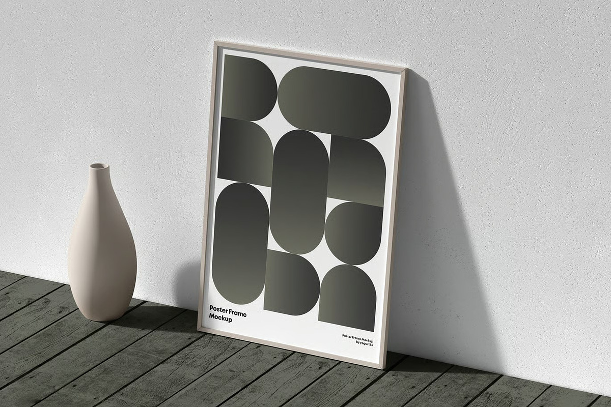 Poster Frame Mock-up, an Advertising Mockup by zippypixelstudio (Photo 5 of 16)