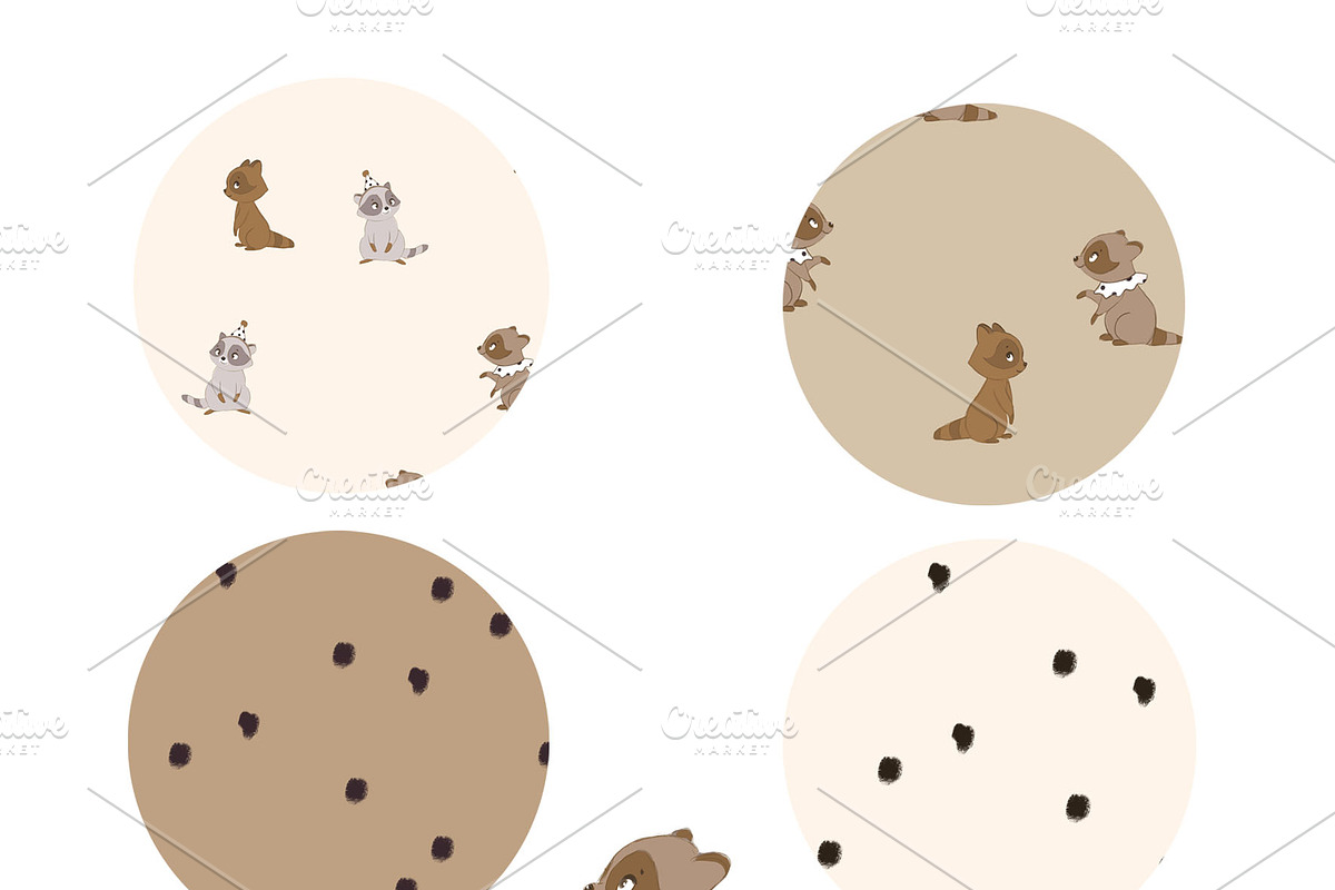 Little raccoons seamless pattern, a Pattern Graphic by maniamantellina (Photo 1 of 2)