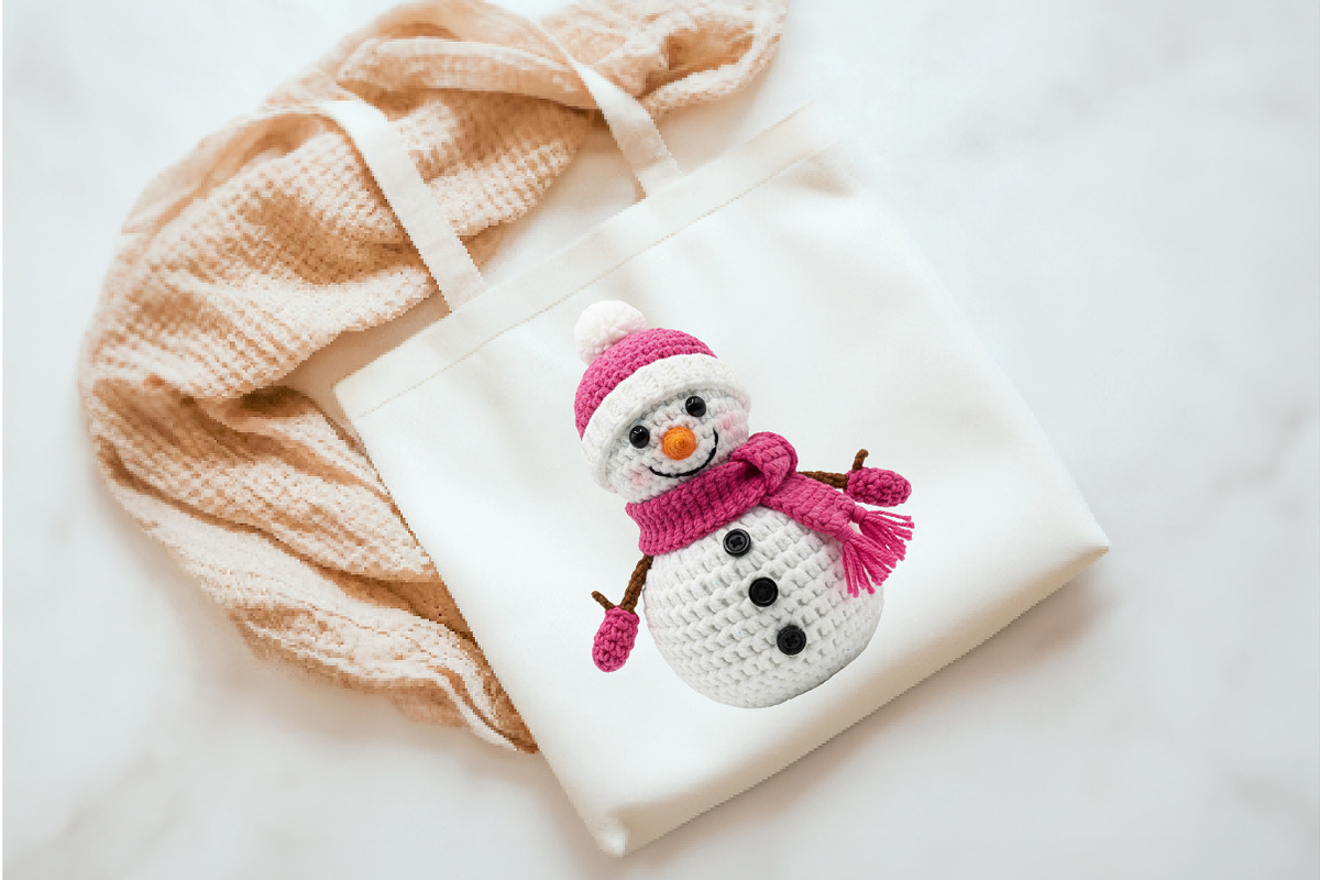 Crochet Faux Yarn Christmas Snowman, an Illustration by Watercolor design (Photo 3 of 3)