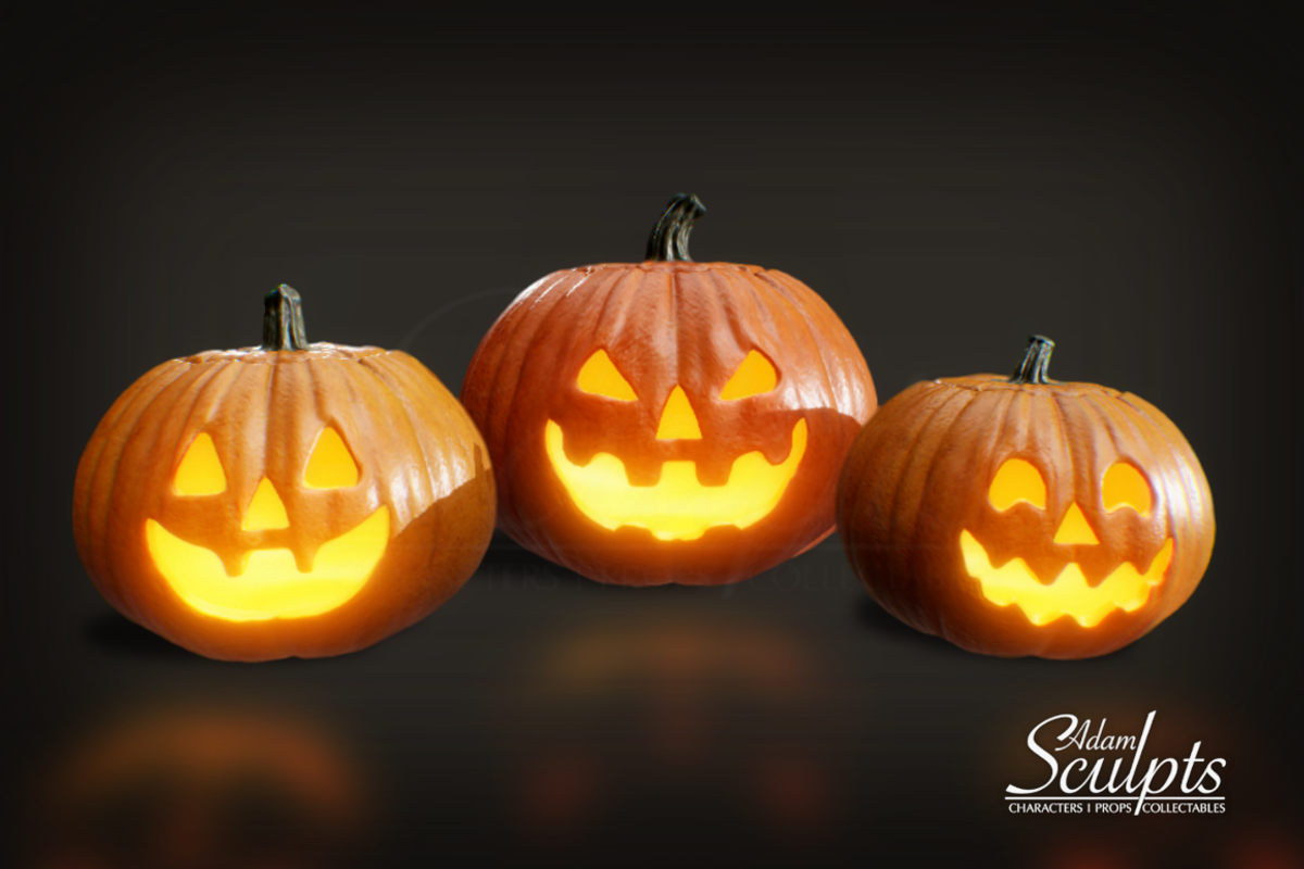 Jack O' Lanterns Selection 01, a Food & Drink 3D Model by Adam Sculpts (Photo 1 of 2)