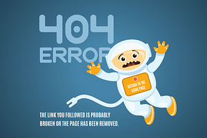 404 Error Page With Lost Astronaut