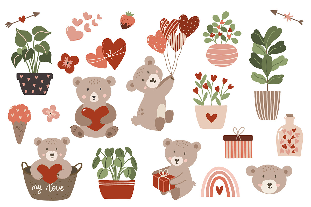 Valentines Day clipart & pattern, an Object Graphic by Cozy pattern shop (Photo 5 of 7)