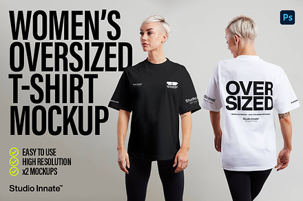 Women’s Oversized T-Shirt Mockup, a Shirt Mockup by Studio Innate