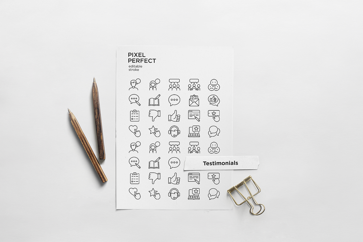 Testimonials 20 Pixel Perfect Icons, an Outline Icon by Alex Blogoodf (Photo 9 of 11)
