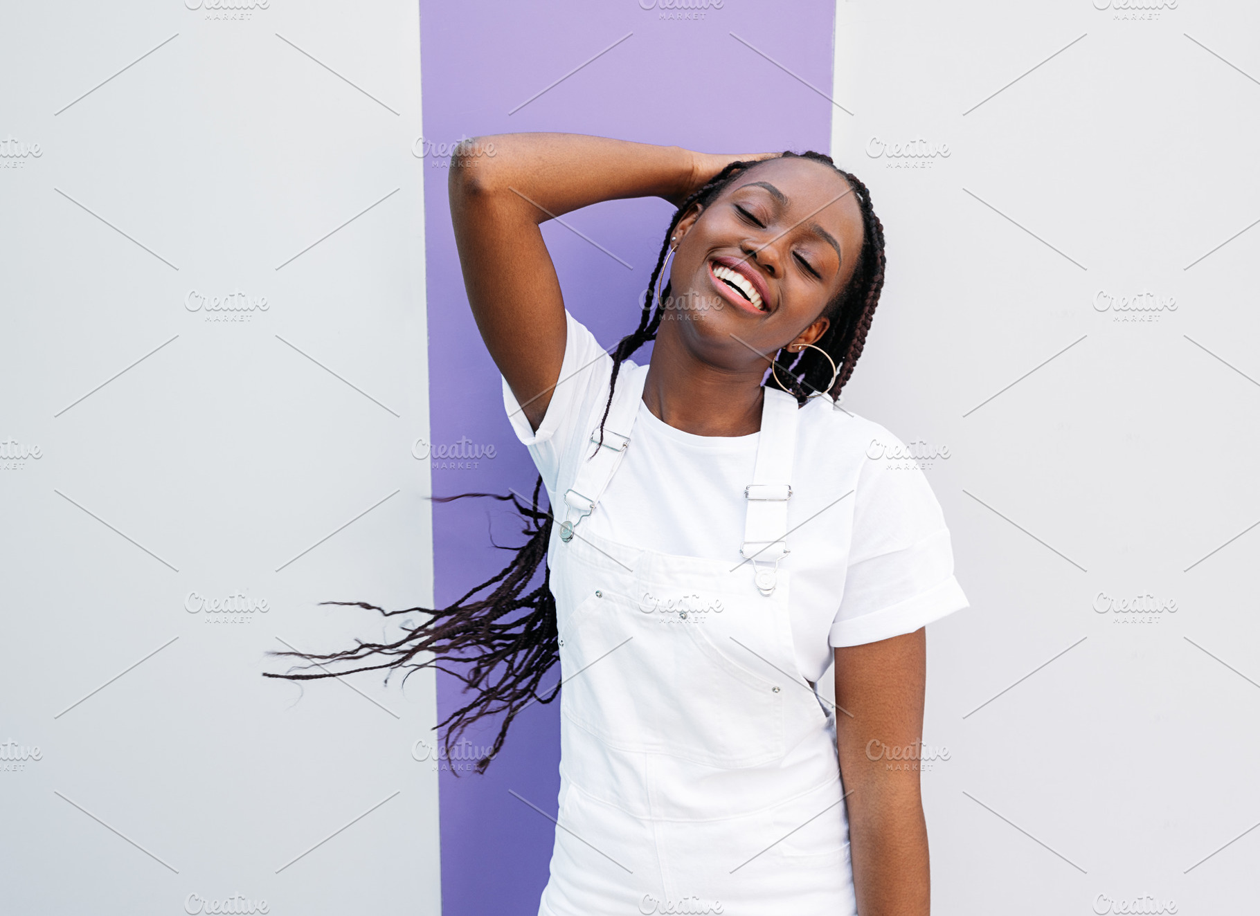 Happy woman with closed eyes, a Person Photo by Artem Varnitsin