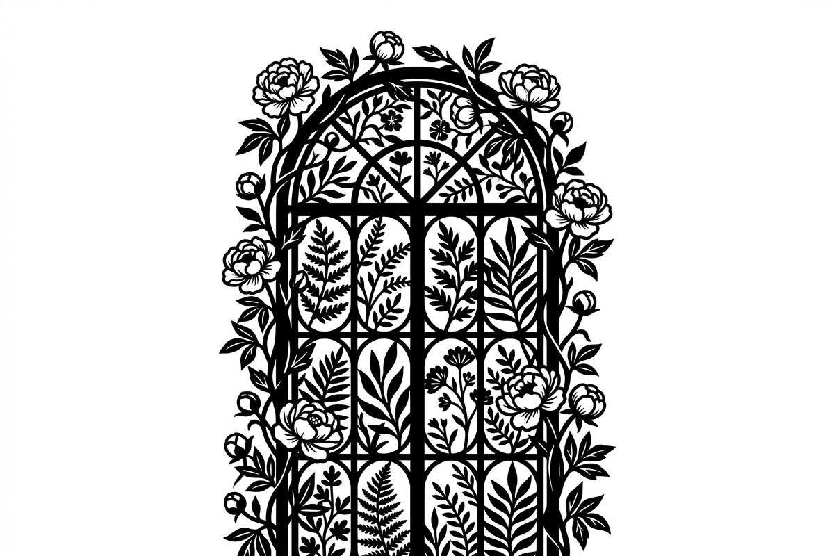 50 Floral French Window Ornament, a Decorative Illustration by Amazin_art (Photo 21 of 24)