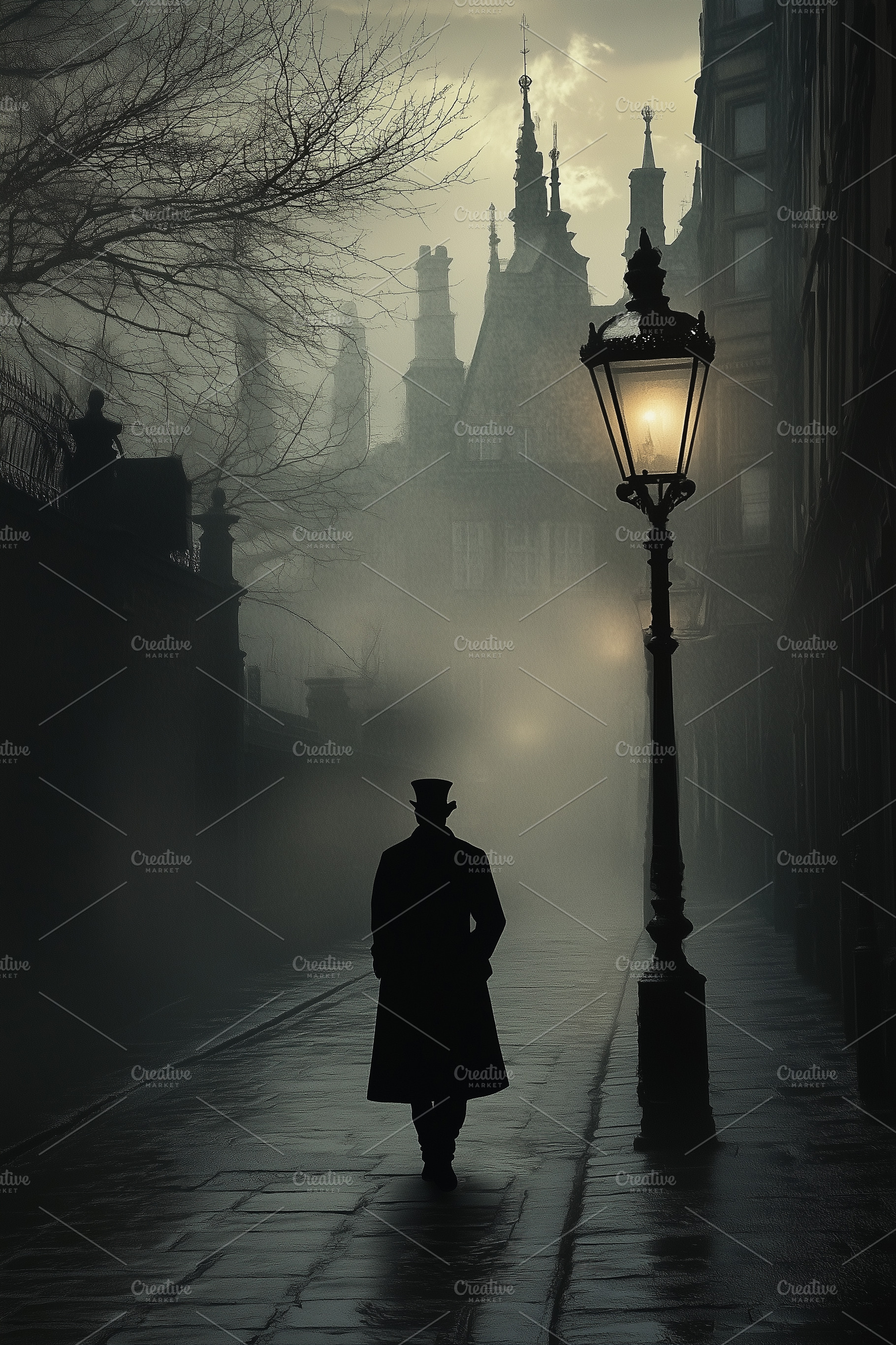 Mysterious man in a hat walks down, an Architecture Photo by MistyDay