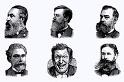 Vintage Male Portraits, a Decorative Illustration by TheBlackPixelCo (Thumbnail 2 of 7)