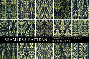 15 Symmetrical Ferns Patterns, a Pattern Graphic by Inknfolly