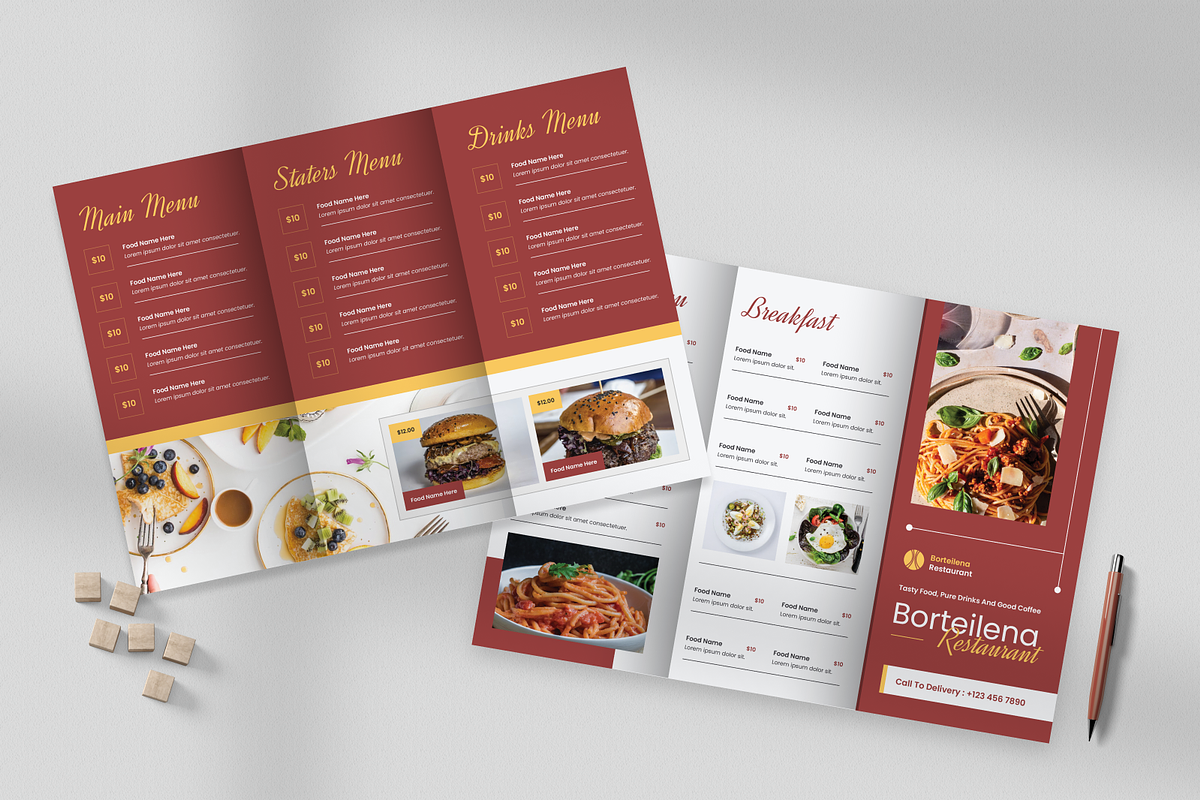 Restaurant Menu Elegant Trifold, a Brochure Template by Annora Studio (Photo 3 of 5)