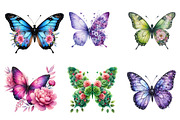 Butterfly Flowers Sublimation Clipar, an Illustration by DreamArtGraphic (Thumbnail 2 of 4)