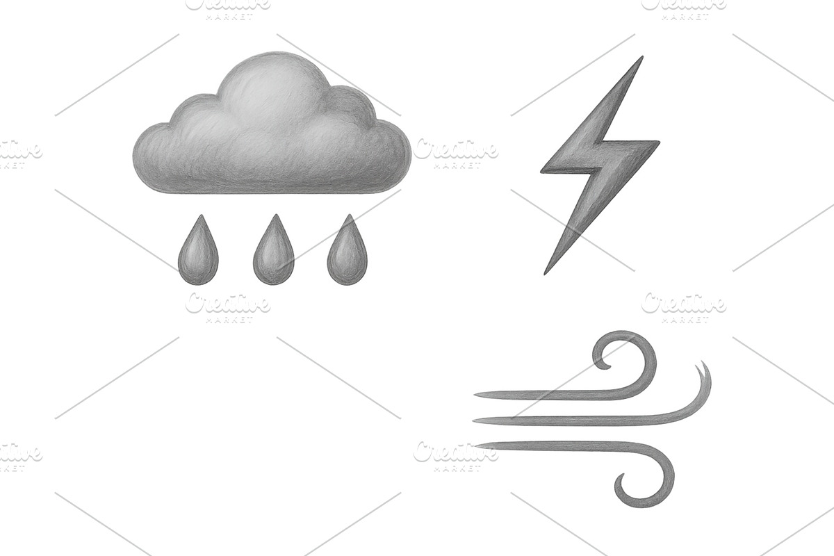 Weather symbols illustrating rain, an Object Illustration by ZinetroN