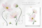 Pink Flowers Watercolor clip art, an Illustration by Fedulova Art (Thumbnail 4 of 12)