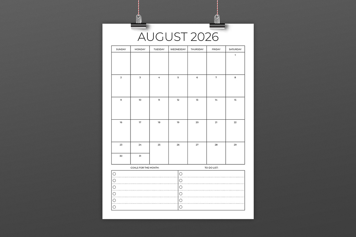 2026 Vertical 8.5x11 Inch Calendar, a Stationery Template by Running With Foxes (Photo 3 of 5)