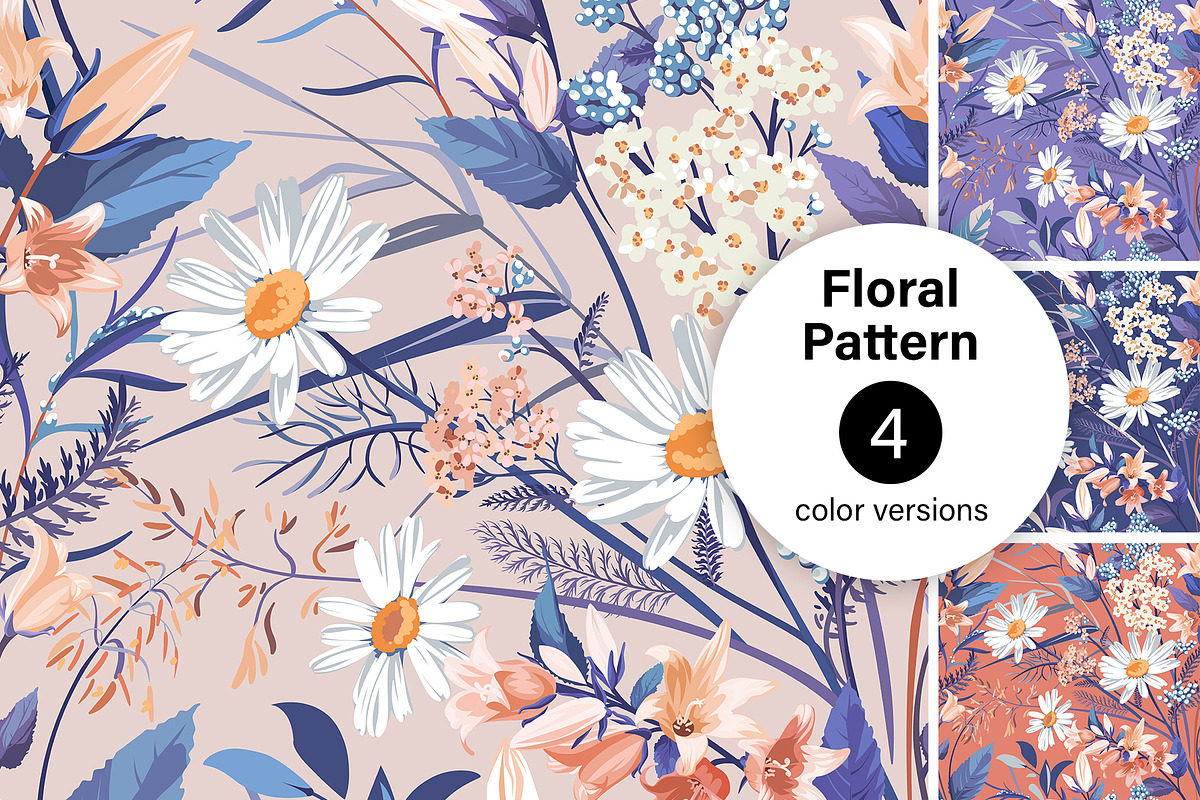 Floral Pattern, a Background Graphic by Yulia Ogneva (Photo 1 of 5)