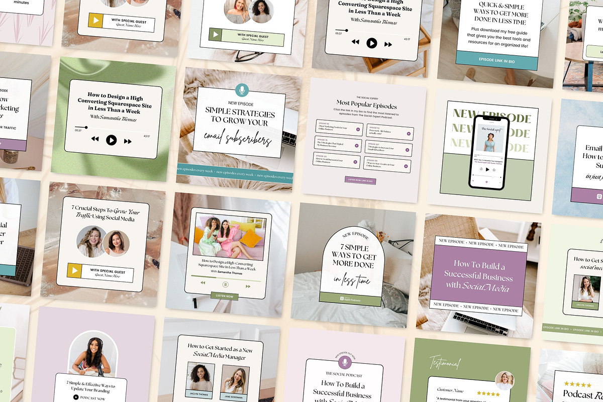 Podcast Promo Instagram Templates, a Social Media Template by Fallon Gerst (Photo 5 of 16)