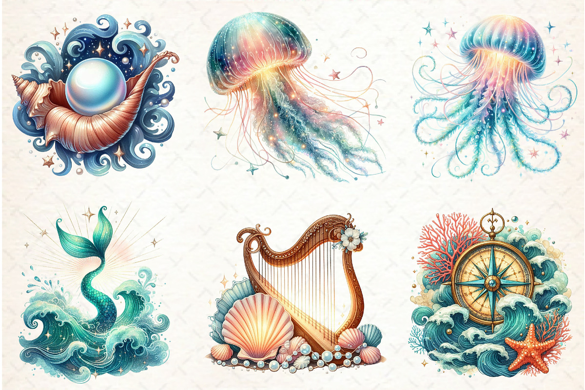 Magical Ocean Sublimation Clipart, an Illustration by Libby Wishes (Photo 7 of 7)