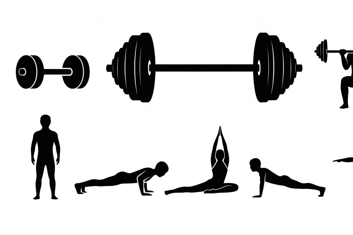 Fitness Workout Silhouette Icon Set, an Illustration by musafir_fashion (Photo 8 of 51)