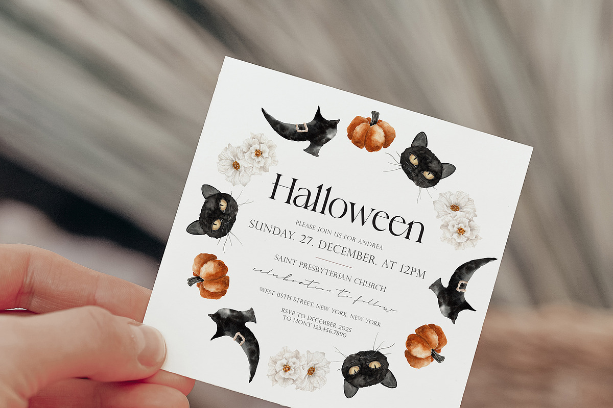 Watercolor Clipart-ELEGANT HALLOWEEN, a Decorative Illustration by Beigetime (Photo 9 of 10)
