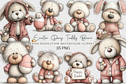 Easter Day Teddy Bear Clipart, an Illustration by DreamCafeArt (Thumbnail 1 of 6)