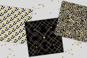 Black White And Gold Geometric