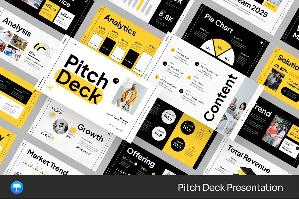 Pitch Deck Keynote Templates, a Presentation Template by Fit-tee (Photo 1 of 2)