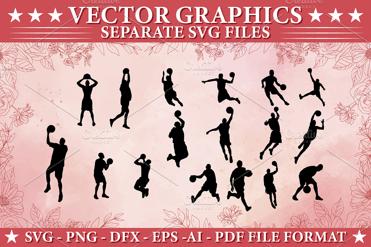 Basketball Player Silhouette SVG, an Illustration by Smix Ryo