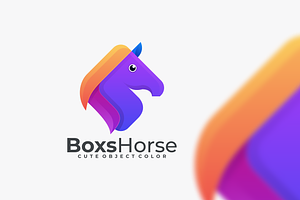 Box Horse Gradient Colorful Logo.