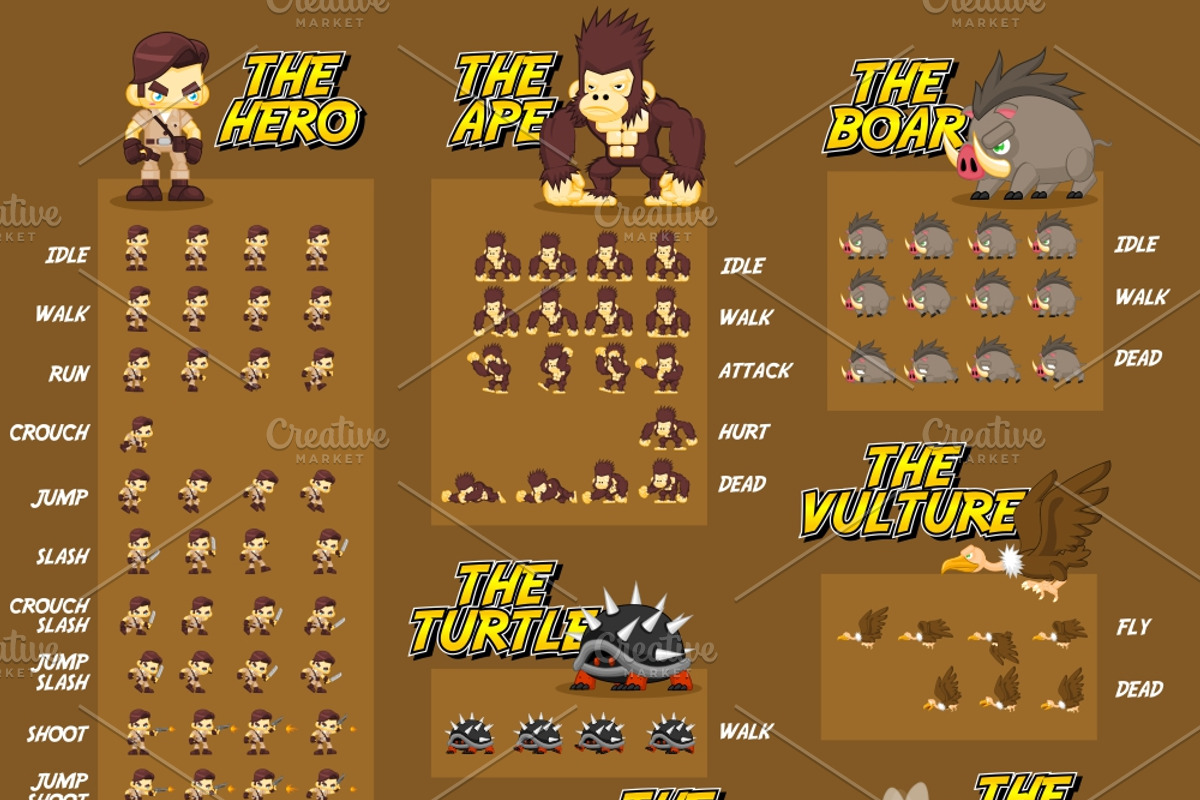 Characters Spritesheet 7 preview 3