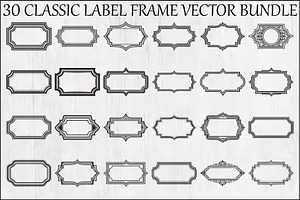 Classic Label Frame Vector Bundle, an Illustration by hafijul
