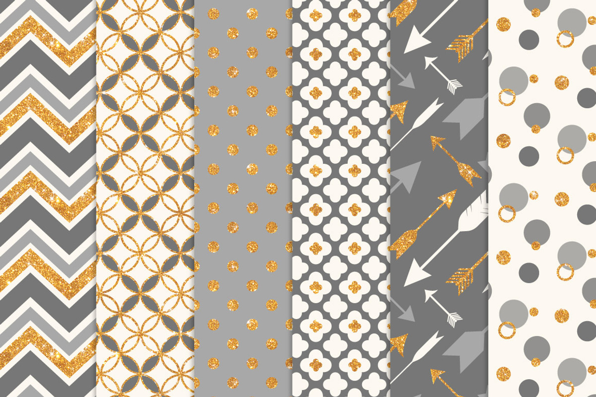 Grey Bohemian Glitter Patterns, a Pattern Graphic by Amanda Ilkov (Photo 2 of 3)