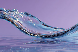 Water wave flowing purple background, a Photo by Pixeness Studio