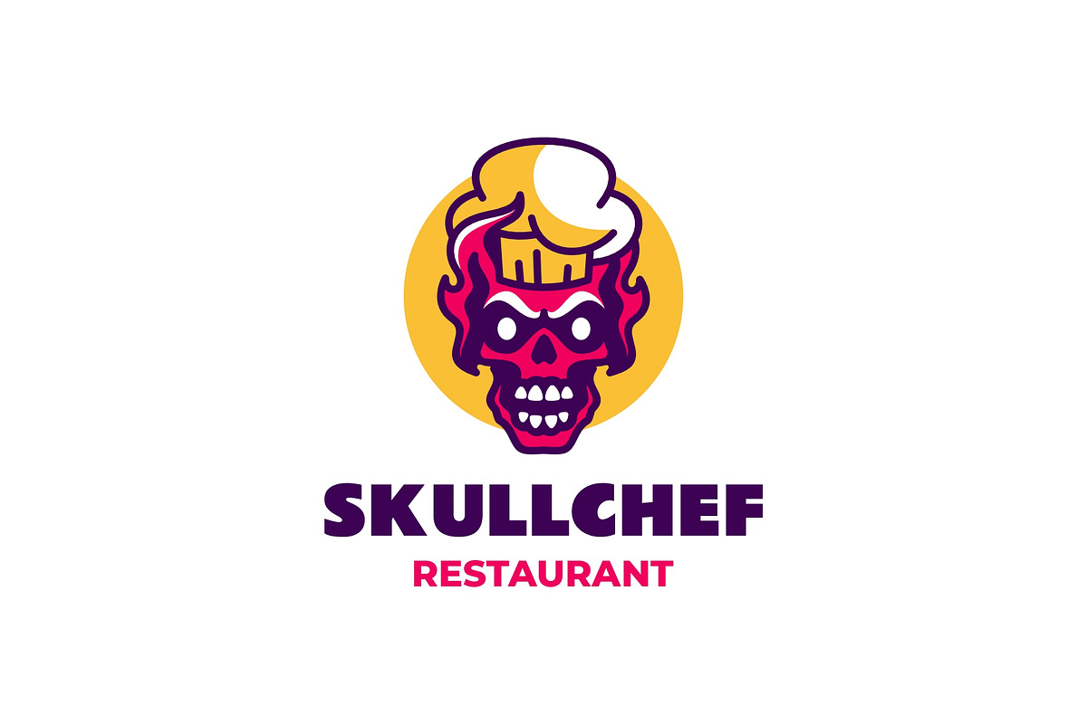 Skull Chef Mascot Logo Design, a Branding & Logo Template by Artnivora.Std