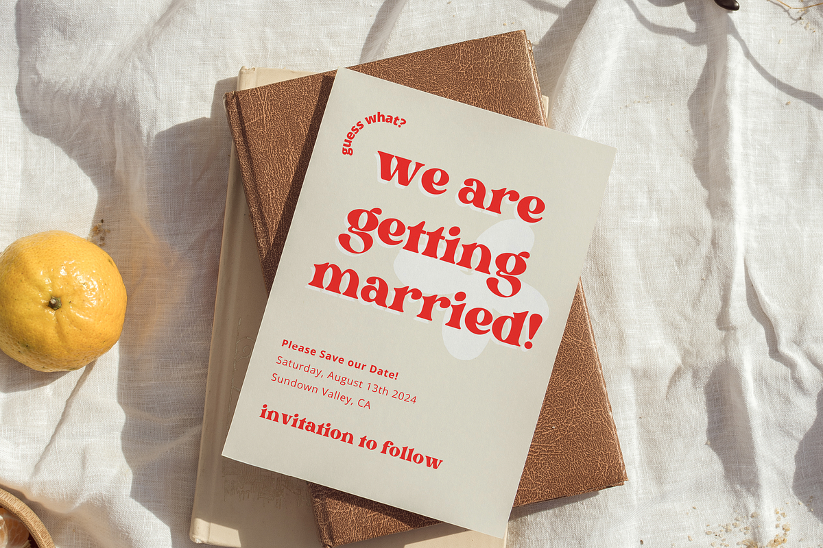 Colorful Retro Themed Save The Date, an Invitation Template by StudioVonBraitenberg (Photo 2 of 10)