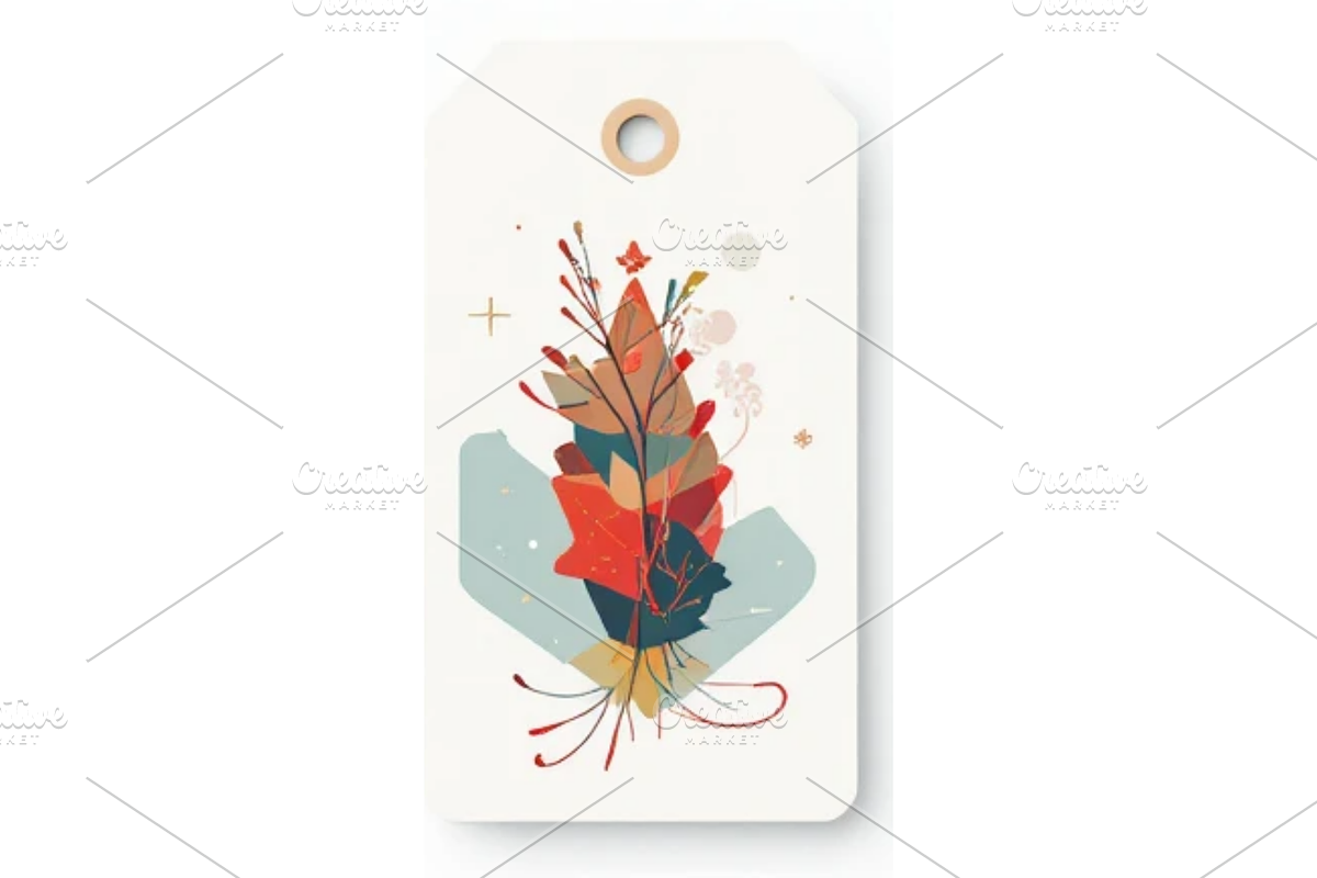 Geometric Christmas Gift Tag Clipart, a Decorative Illustration by Creative design (Photo 3 of 7)