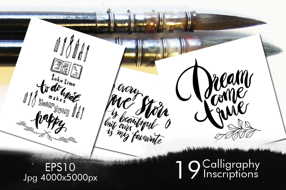Set of calligraphy inscriptions., an Illustration by Penndpaper (Photo 1 of 5)