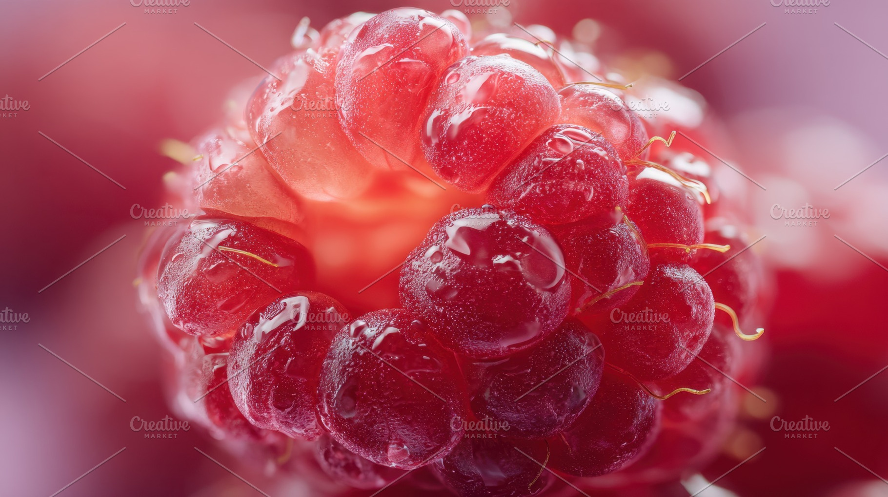 Fresh raspberry close up view, a Photo by Beautiful things